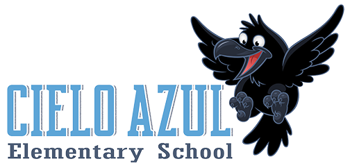 Cielo Azul Elem. School logo with cartoon raven
