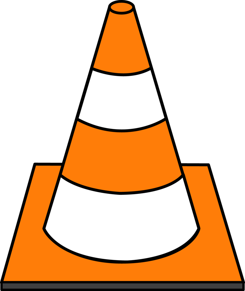 orange and white stripped traffic cone
