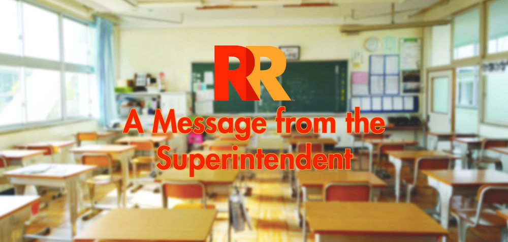 A message from the superintendent