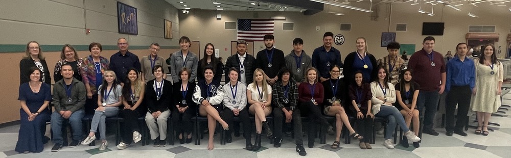 A photo of students honored at the Phoenix Dinner at Rio Rancho High School