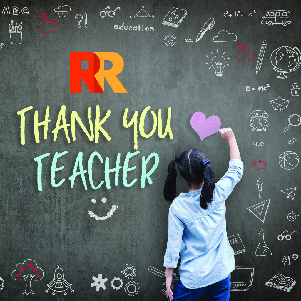The words "Thank You Teacher" written on a chalkboard