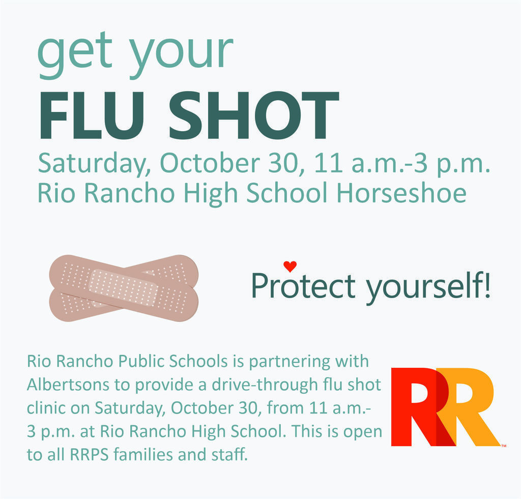 Flu Shot Clinic Oct. 30 from 11 a.m. to 3 p.m. at Rio Rancho High School
