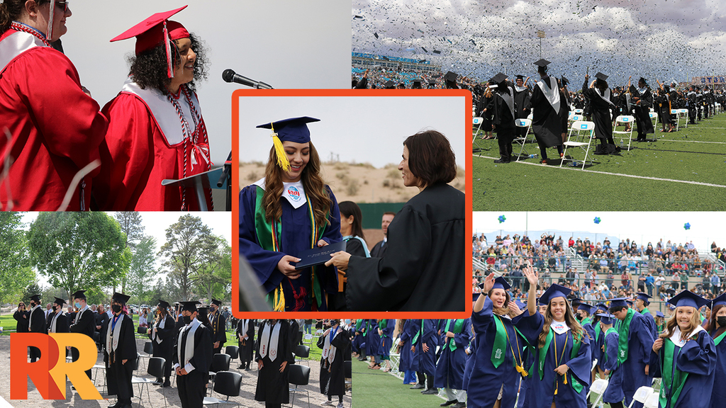 Four graduation images put into a collage.