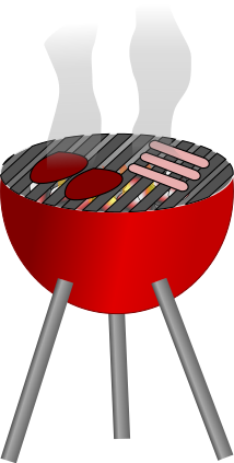 red  BBQ grill