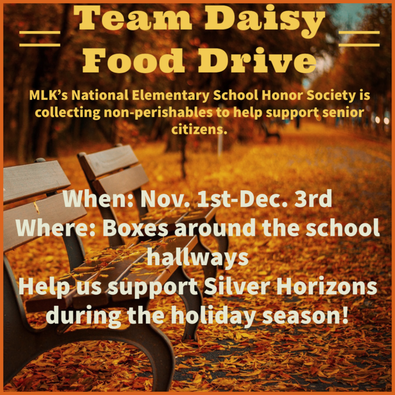 Team Daisy Food Drive for MLK NEHS